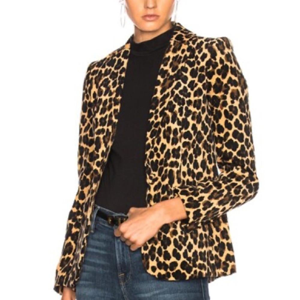 Cheetah Classic Velvet Blazer- Size M